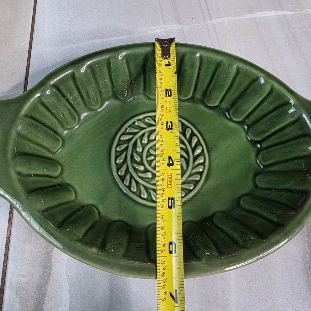 Savinio Designs Green Stoneware Oval Baking Medallion Casserole Pan 10.5in S4 - Picture 5 of 16